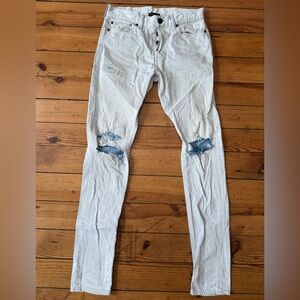 John Elliott Season Nine Skinny Jeans Light Gray 29 Made in Japan